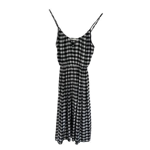 Volcom V-Neck Plaid A-Line Dress Size XS Picnic Fairy Grunge Whimsigoth - Picture 1 of 15